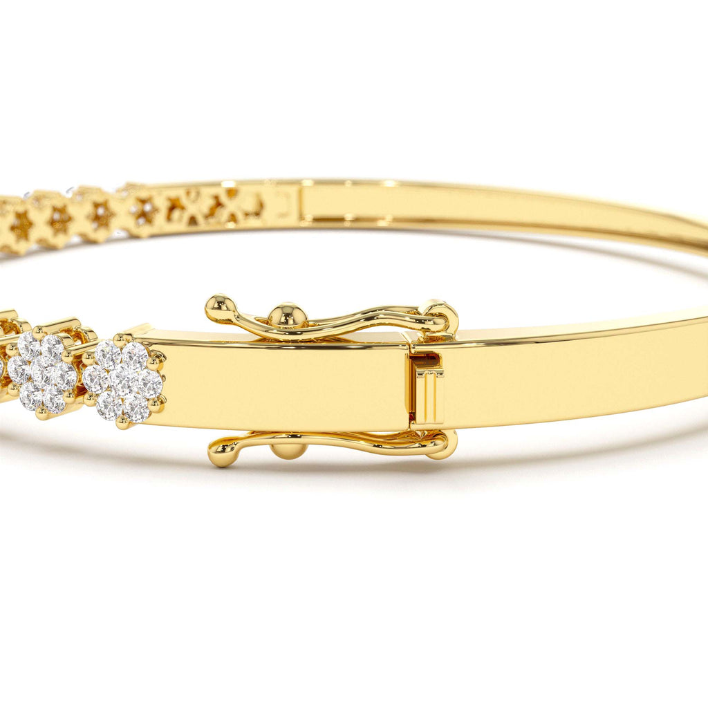 14k 1.15ctw Luxurious Cluster Diamond Bangle - view 5