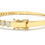 14k 1.15ctw Luxurious Cluster Diamond Bangle - view 5
