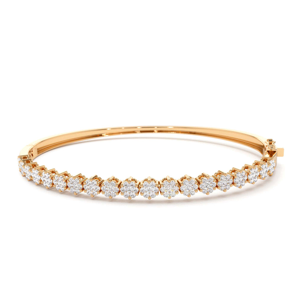 14k 1.15ctw Luxurious Cluster Diamond Bangle - view 2