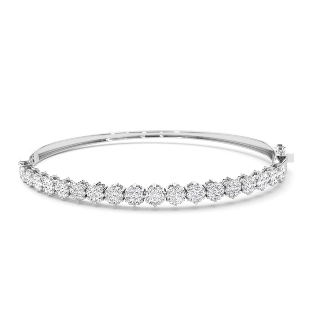 14k 1.15ctw Luxurious Cluster Diamond Bangle - view 3