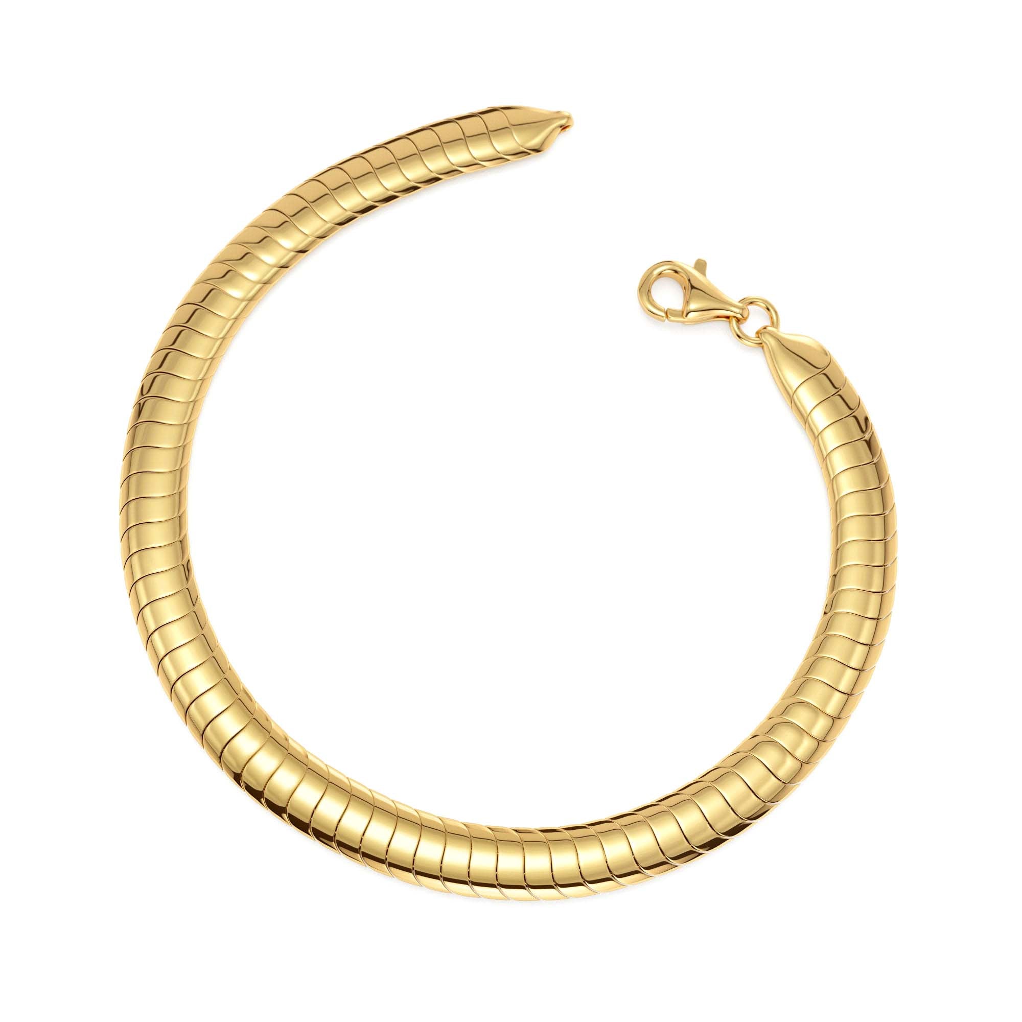 14K 5.7MM Wide Cobra Bracelet - view 2
