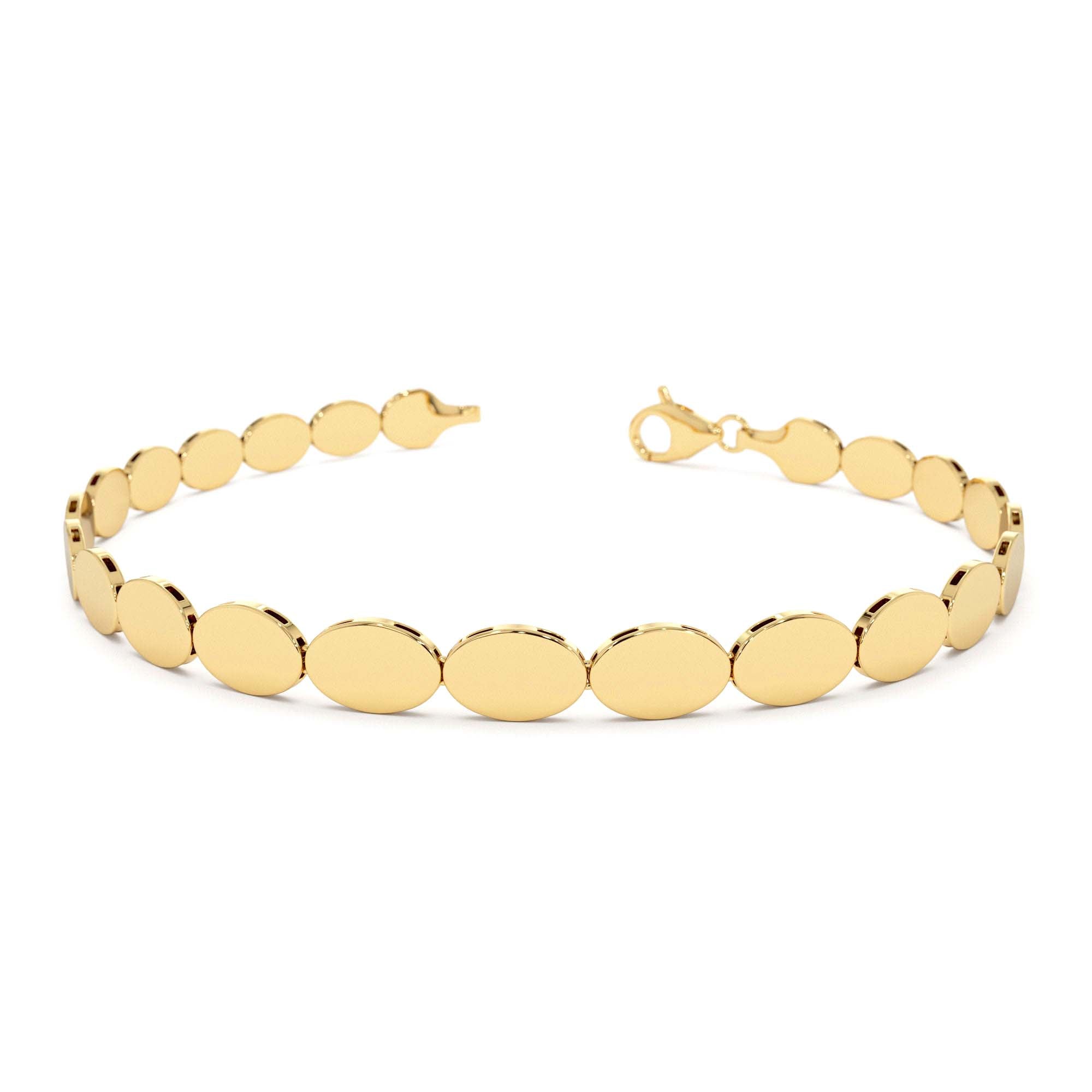 14K Gold Oval Link Stacking Bracelet by Orlina Fine