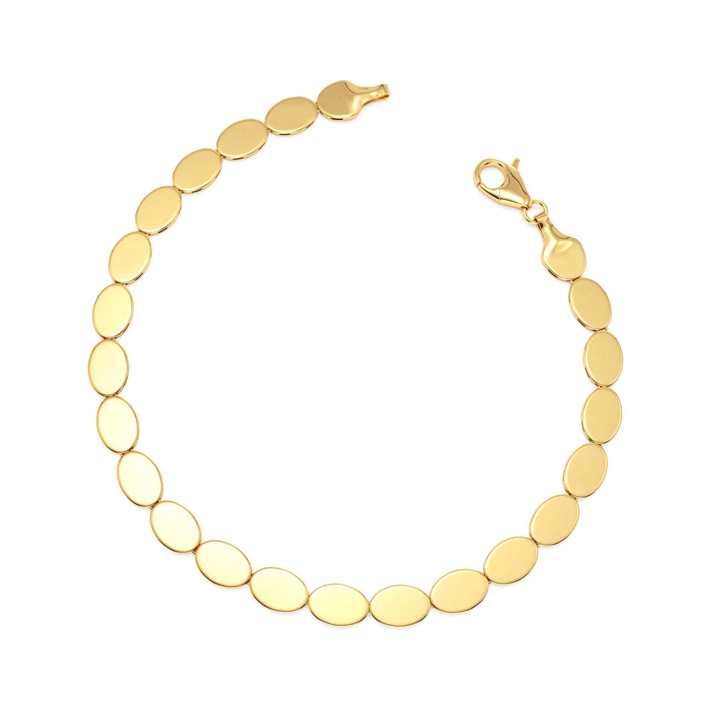14K Gold Oval Link Stacking Bracelet - view 2