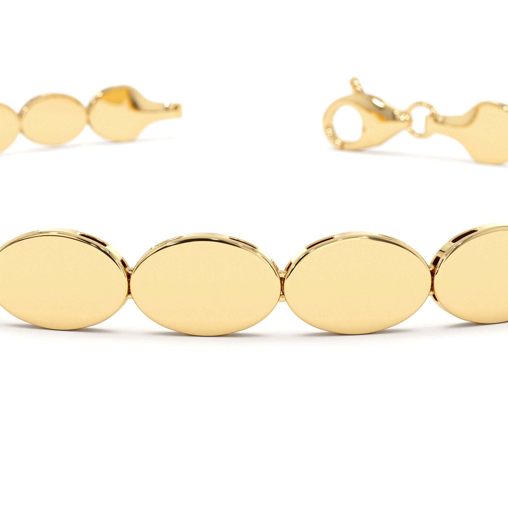 14K Gold Oval Link Stacking Bracelet - view 3
