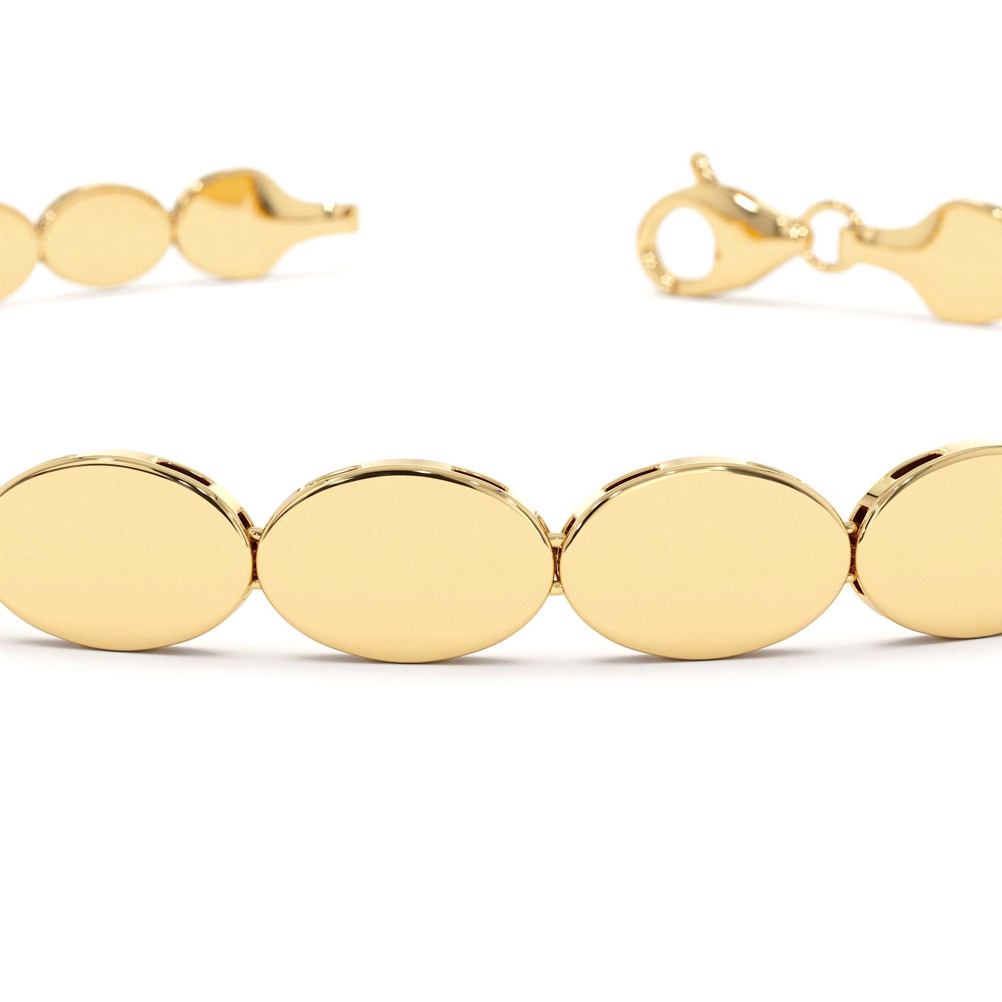 14K Gold Oval Link Stacking Bracelet - view 3