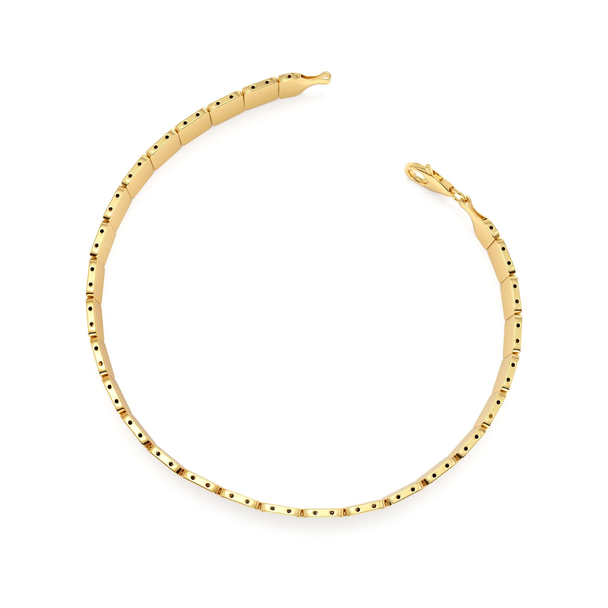 14K Gold Square Link Stacking Bracelet - view 2