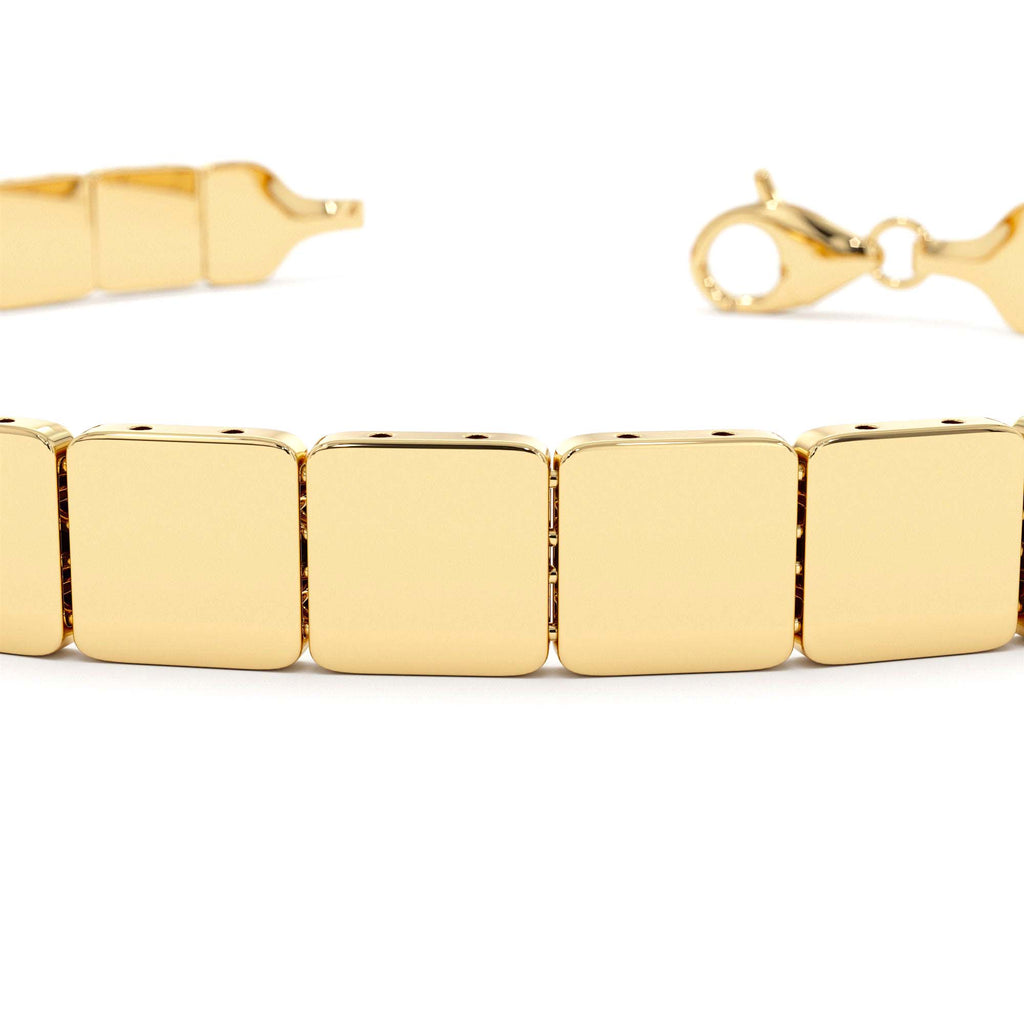 14K Gold Square Link Stacking Bracelet - view 3