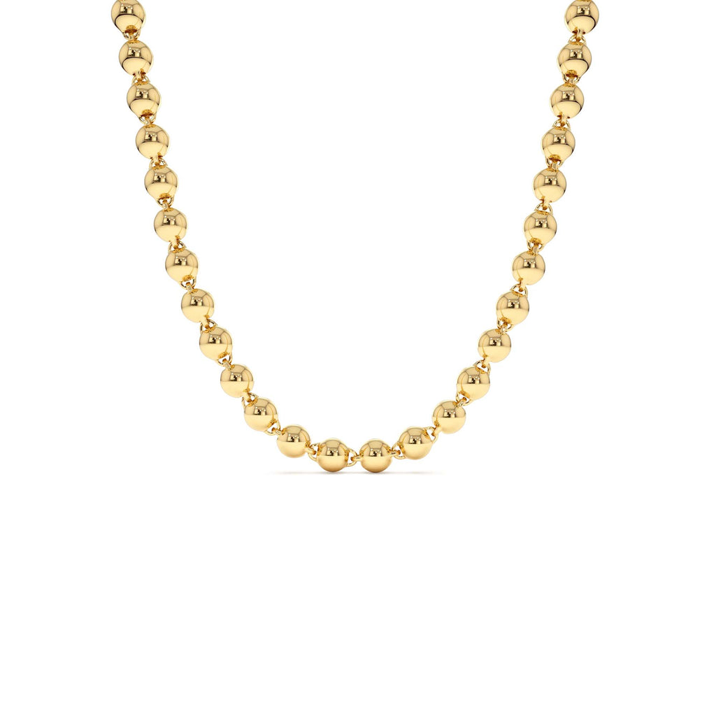 14K Gold 5 MM Bead Necklace by Orlina Fine