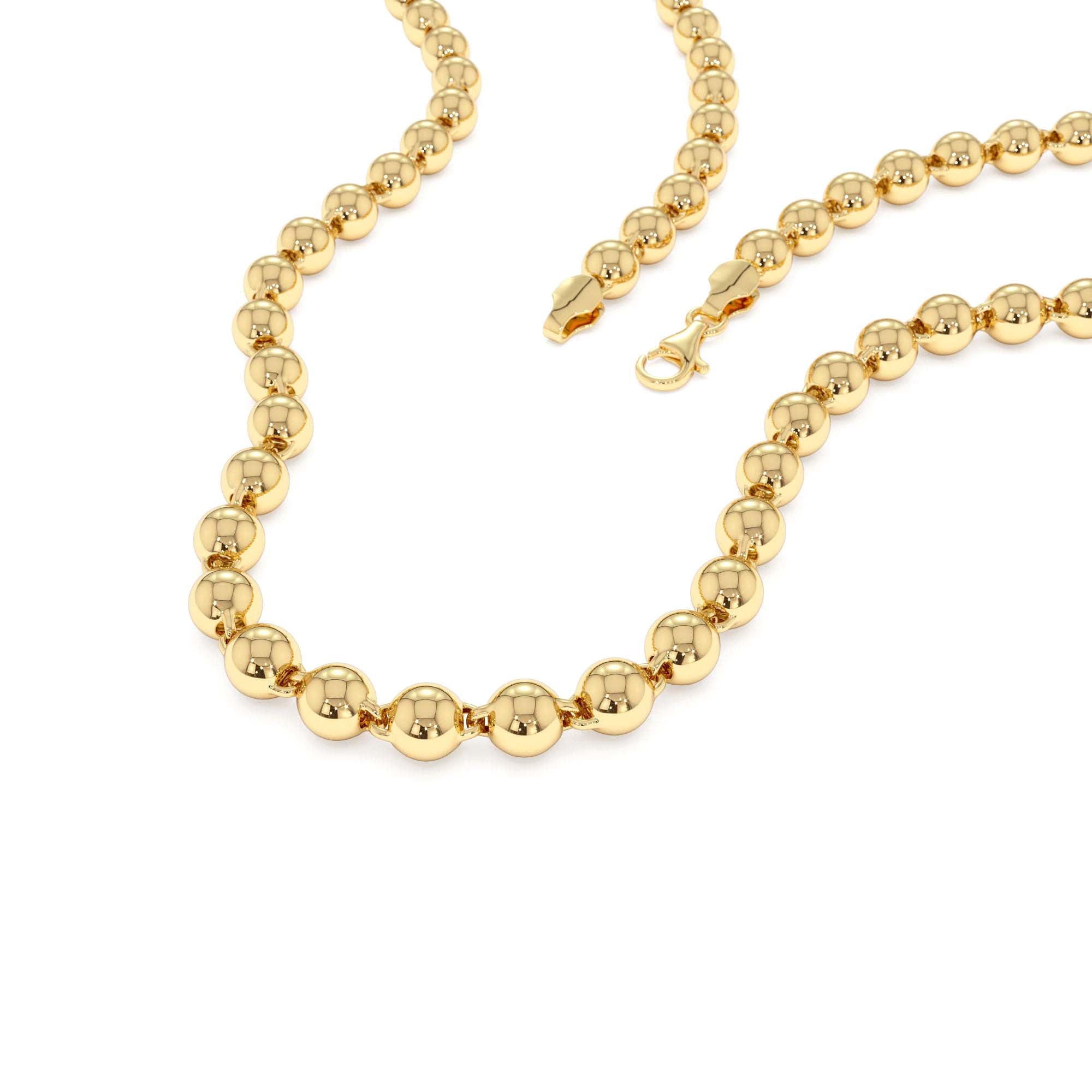 14K Gold 5 MM Bead Necklace - view 2