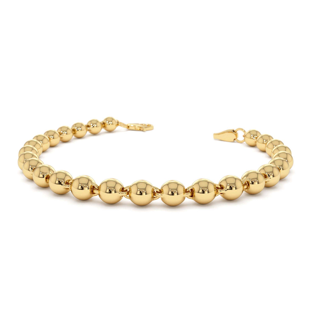 14K Gold 5 MM Bead Bracelet by Orlina Fine