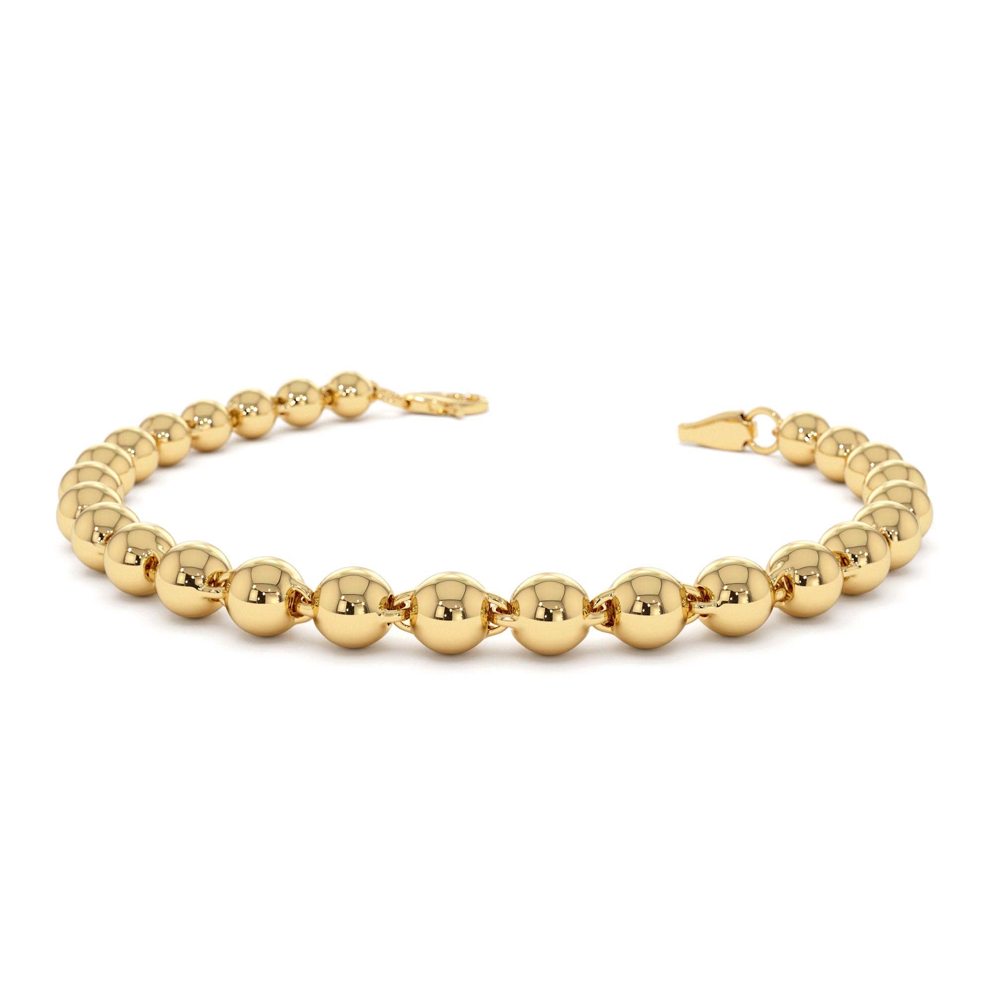 14K Gold 5 MM Bead Bracelet by Orlina Fine