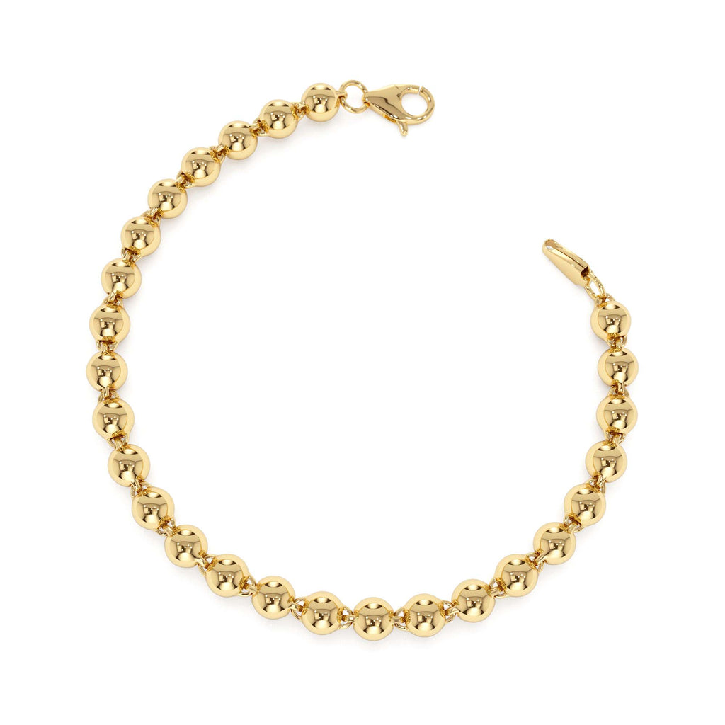 14K Gold 5 MM Bead Bracelet - view 2
