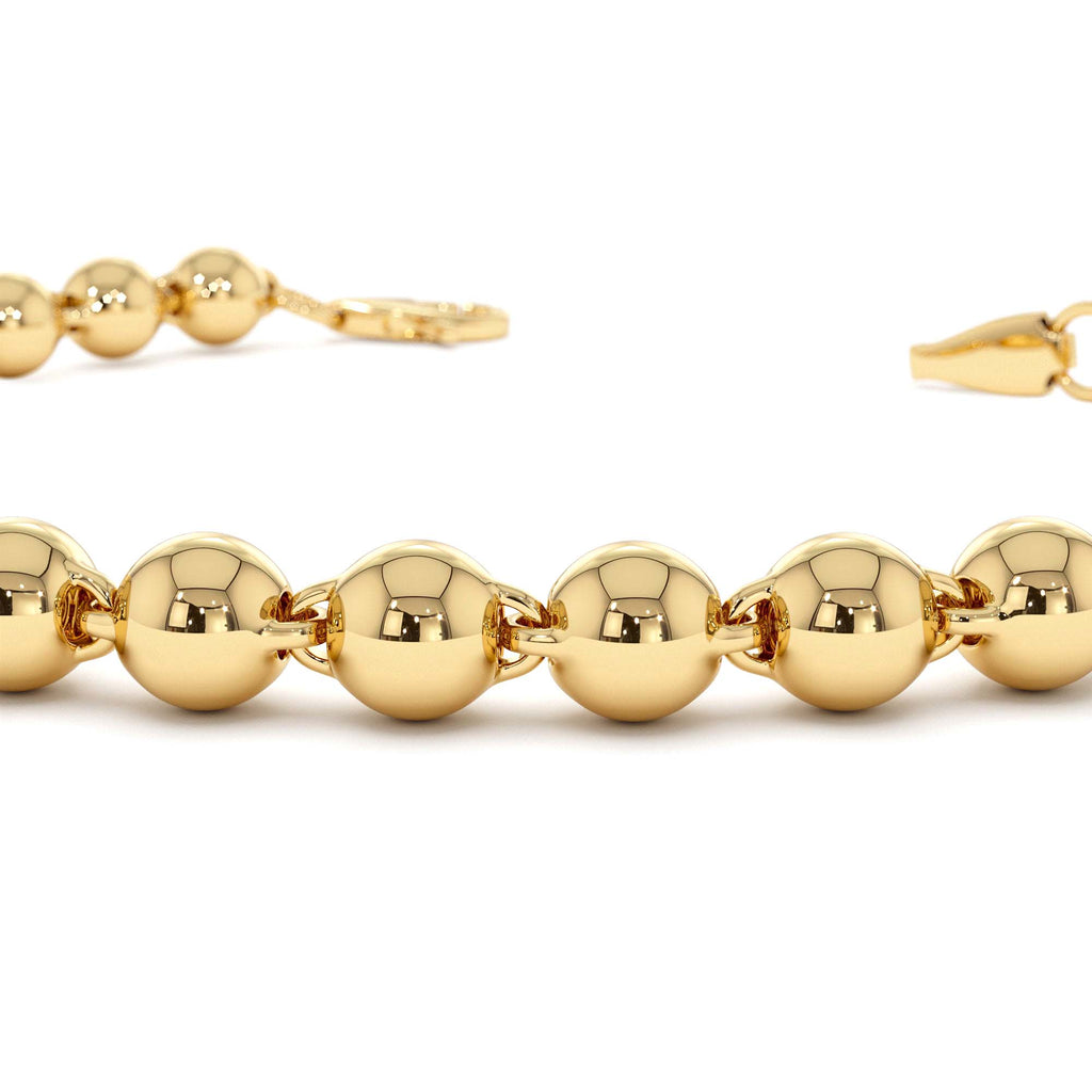 14K Gold 5 MM Bead Bracelet - view 5