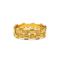 14K Stackable Ribbed Woven Gold Ring by Orlina Fine