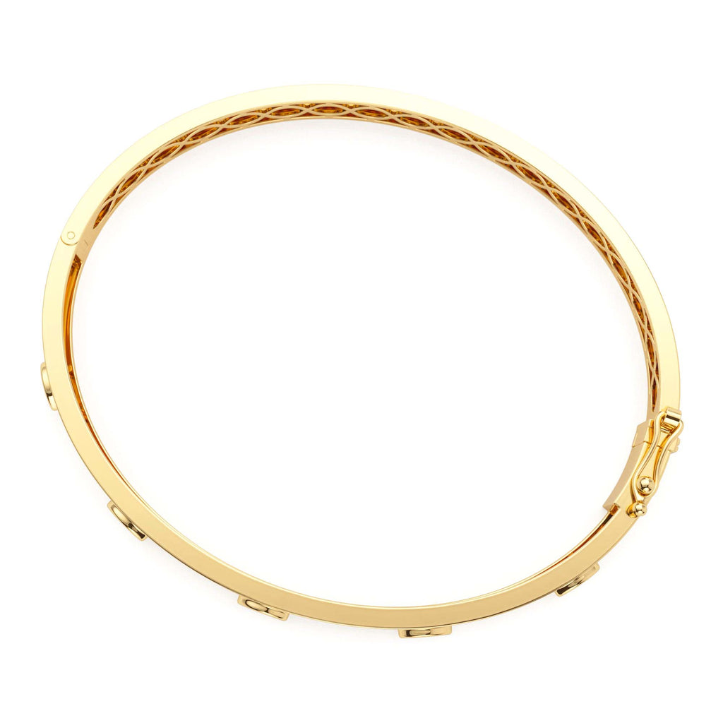 14k Bezel Setting Marquise Shaped Diamond Bangle - view 4
