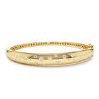 14k 1.20ctw Dome Floating Diamond Bangle Bracelet by Orlina Fine