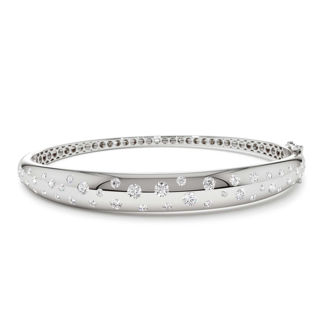 14k 1.20ctw Dome Floating Diamond Bangle Bracelet - view 3
