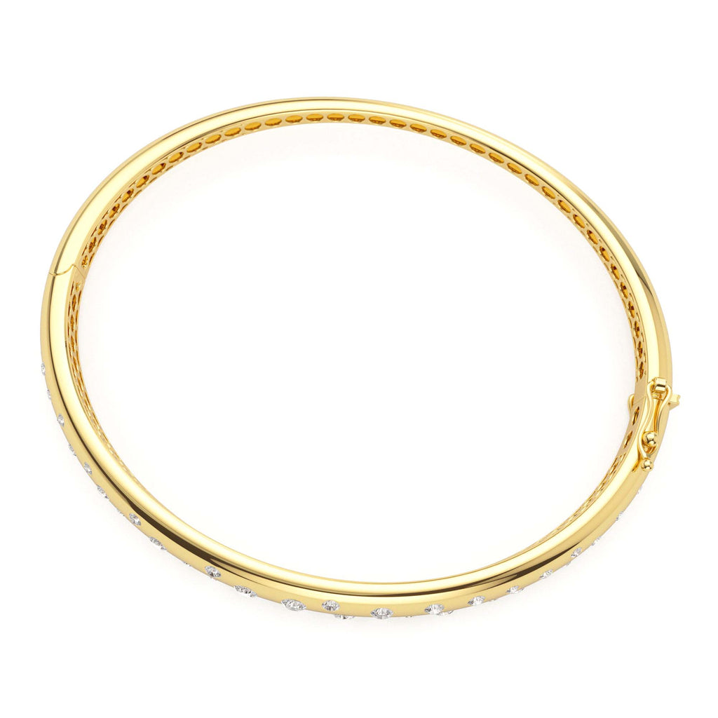 14k 1.20ctw Dome Floating Diamond Bangle Bracelet - view 4