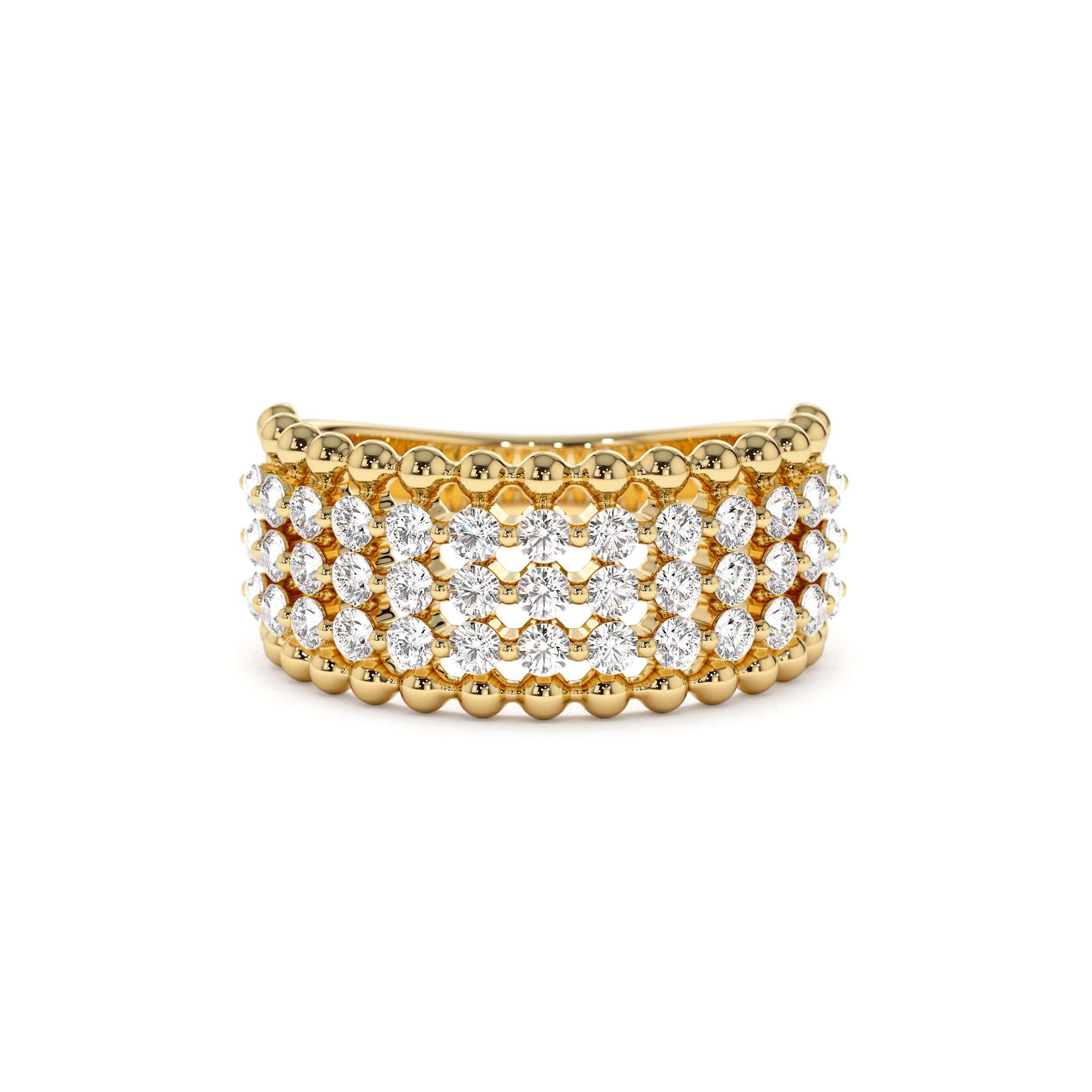 14k Floating Diamond Bubble Band by Orlina Fine