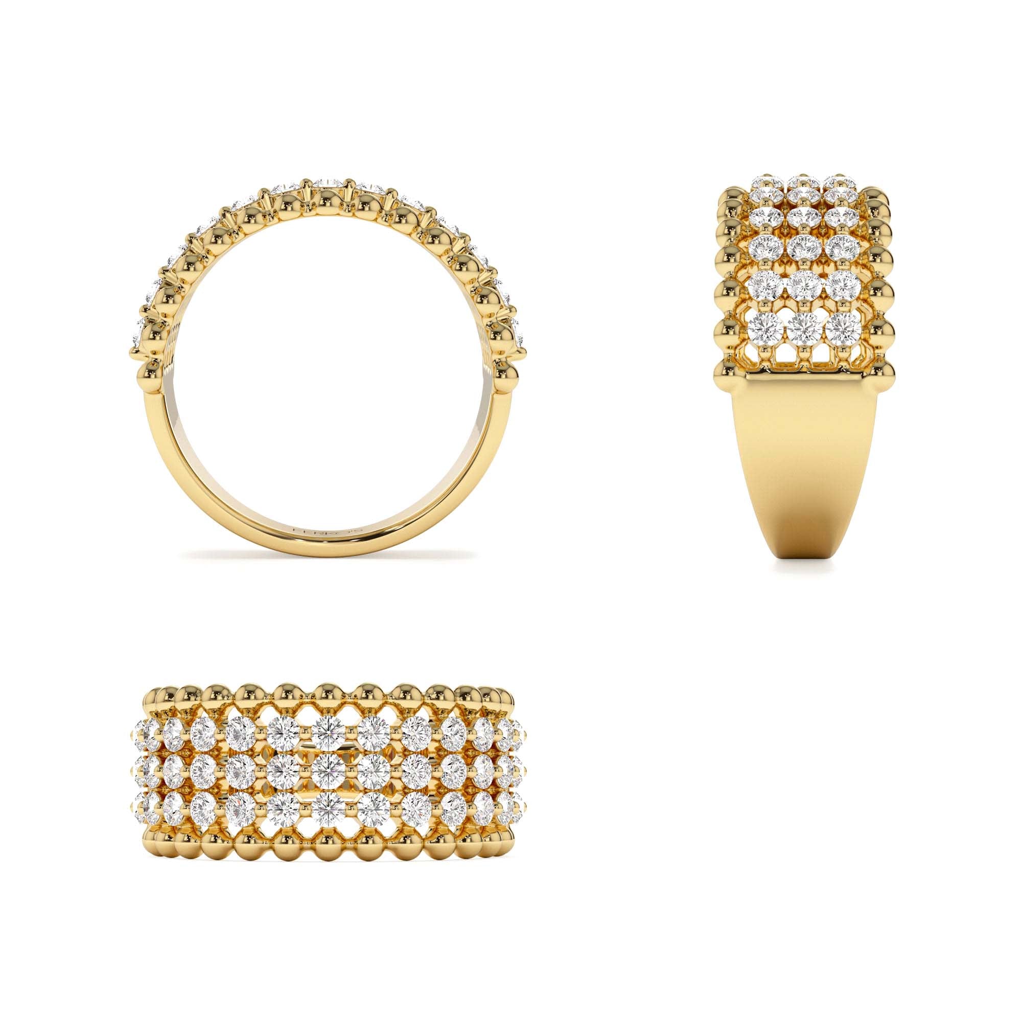 14k Floating Diamond Bubble Band - view 5