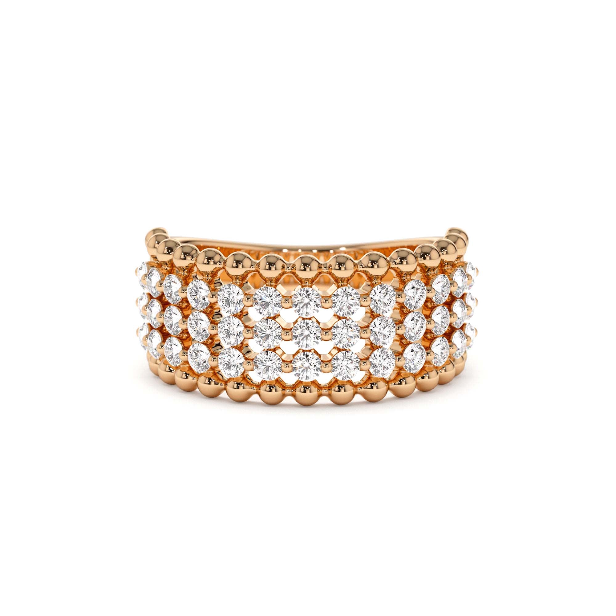 14k Floating Diamond Bubble Band - view 2