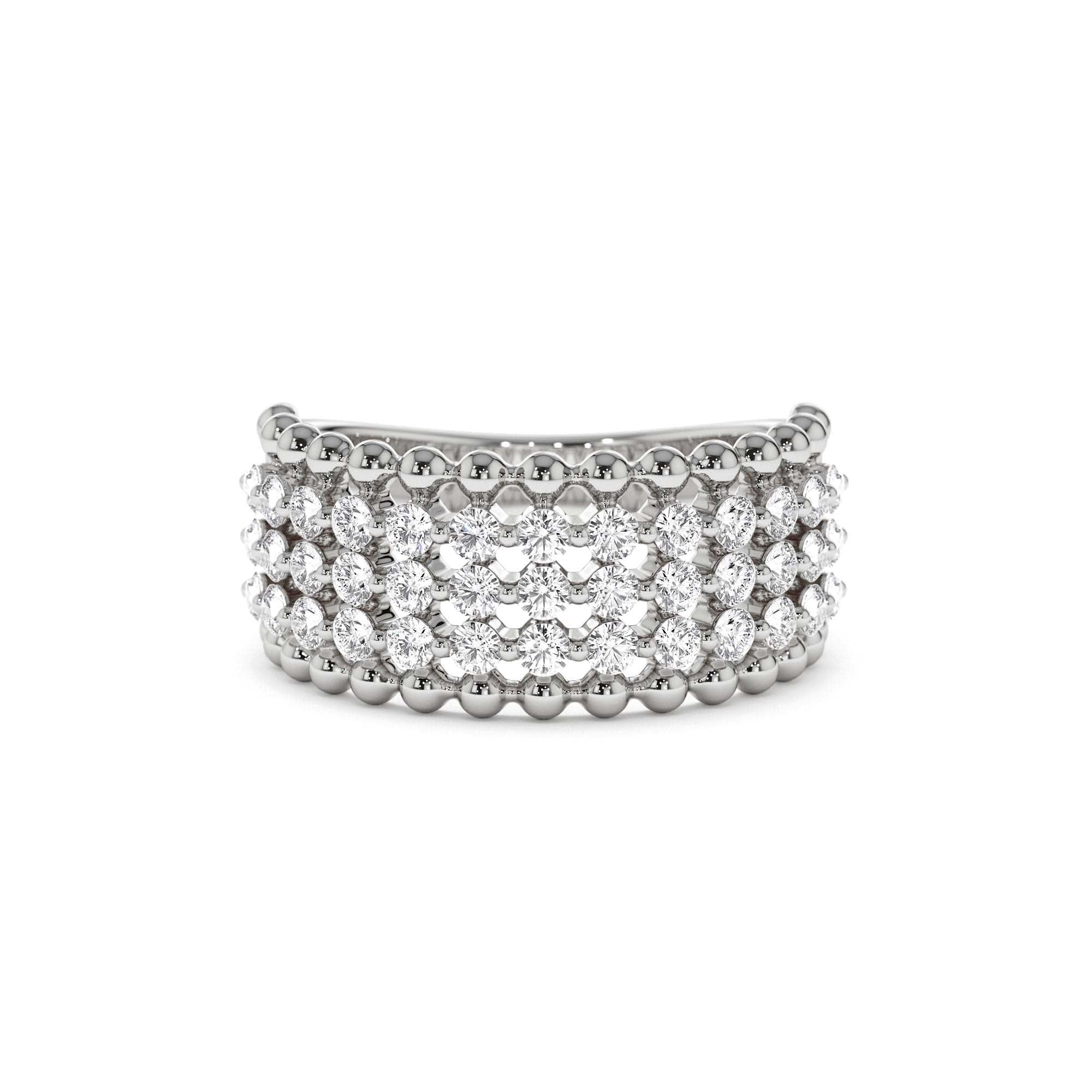 14k Floating Diamond Bubble Band - view 3