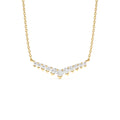 14k V Prong Chevron Diamond Necklace by Orlina Fine