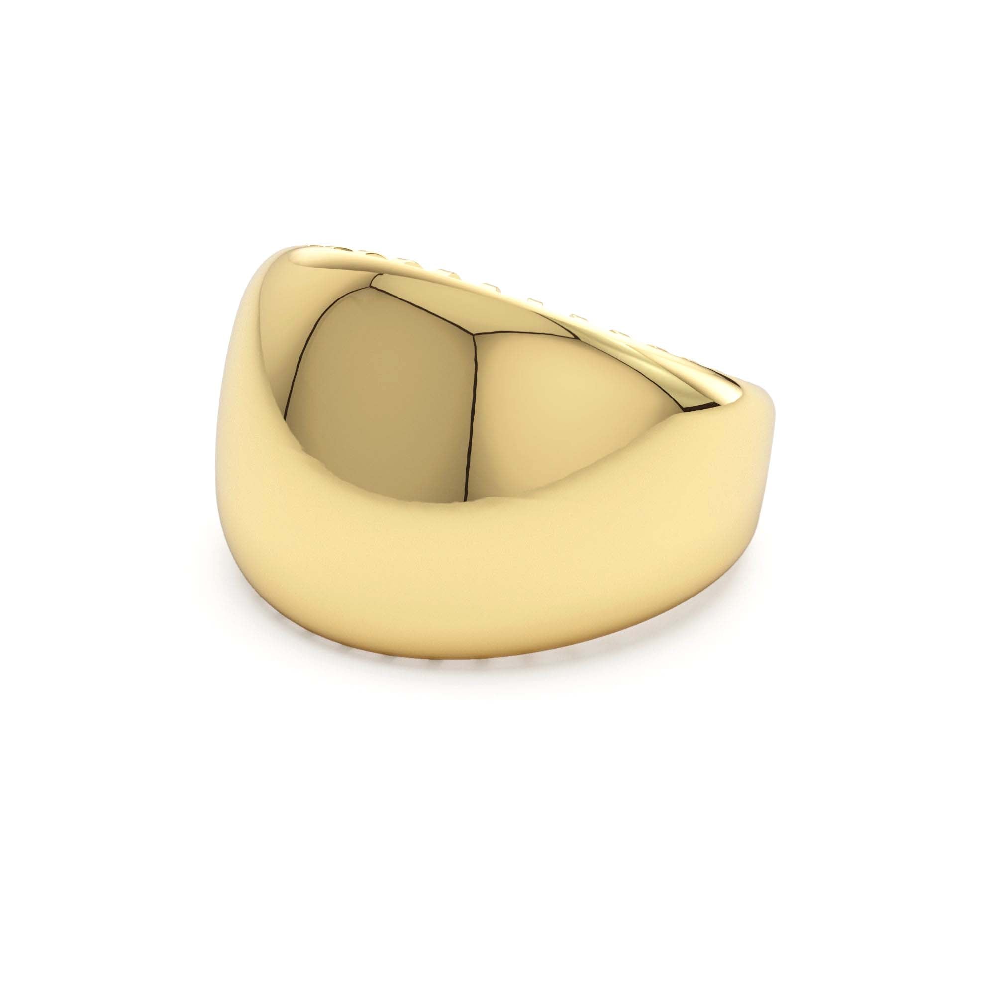14k Chunky Gold Dome Graduating Statement Ring - view 4