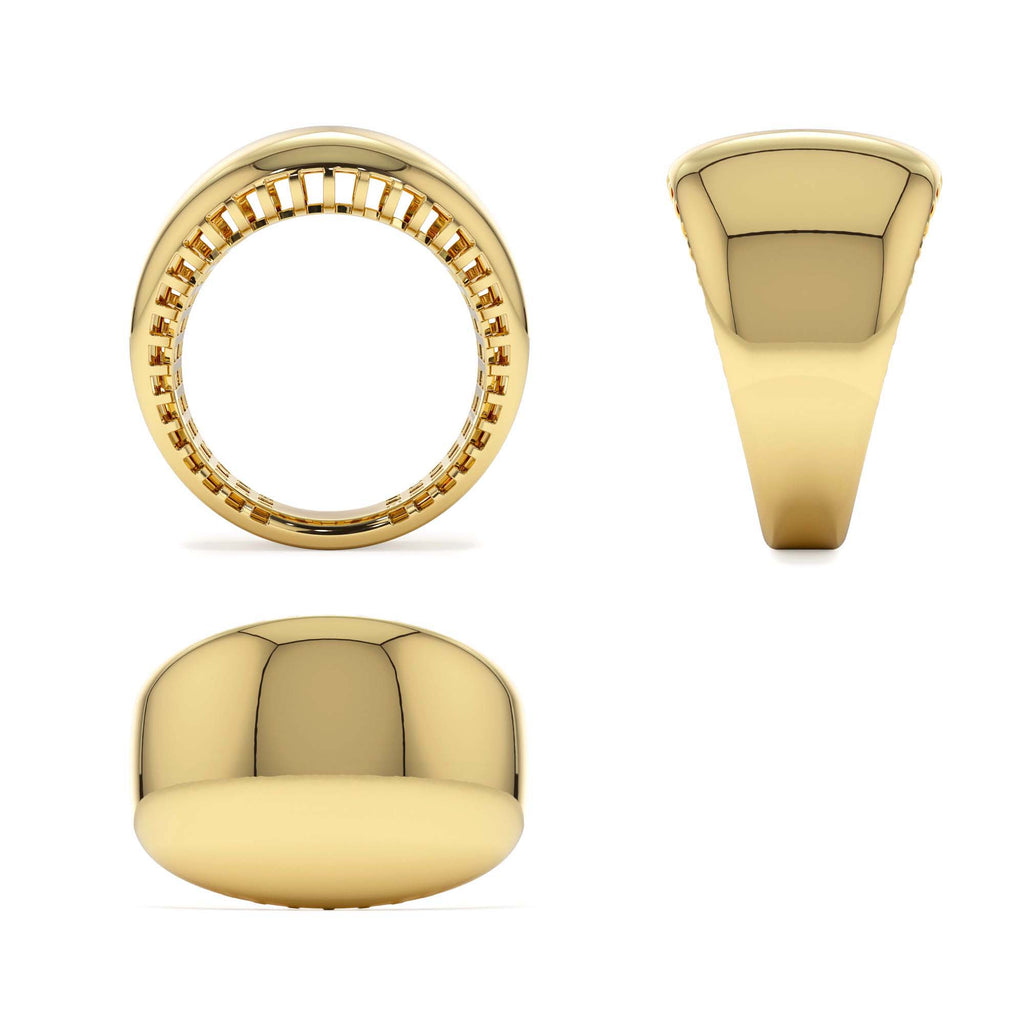 14k Chunky Gold Dome Graduating Statement Ring - view 5