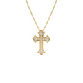 14k Pave Setting Gothic Diamond Cross by Orlina Fine