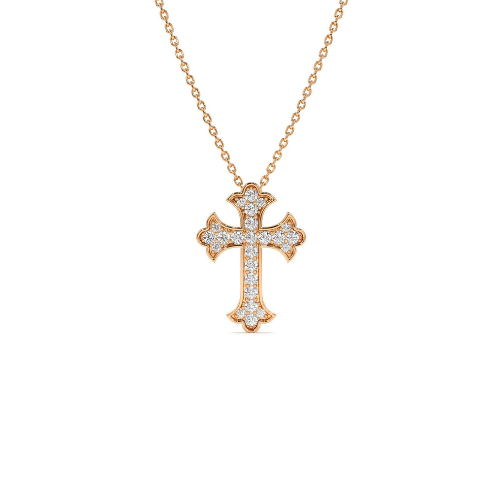 14k Pave Setting Gothic Diamond Cross - view 2
