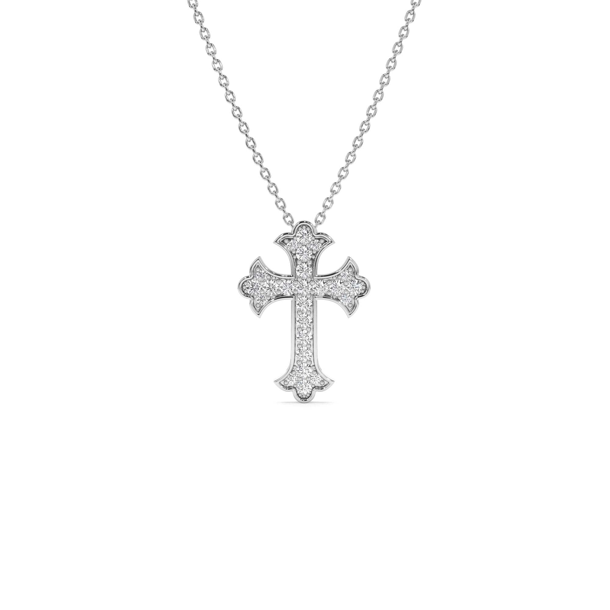 14k Pave Setting Gothic Diamond Cross - view 3