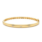 14k 4mm Dome Star Setting Diamond Bangle Bracelet by Orlina Fine