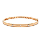 14k 4mm Dome Star Setting Diamond Bangle Bracelet - view 2