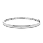 14k 4mm Dome Star Setting Diamond Bangle Bracelet - view 3