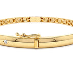 14k 4mm Dome Star Setting Diamond Bangle Bracelet - view 5