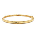 14K 4MM Dome X Cut Design Gold Bangle by Orlina Fine