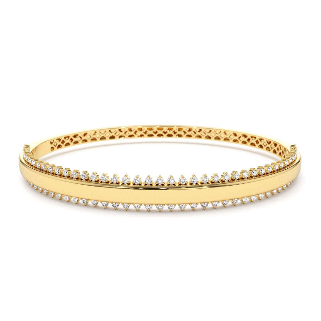 14k 0.85 Ctw Statement Diamond Bangle Bracelet by Orlina Fine