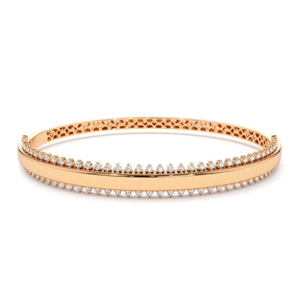 14k 0.85 Ctw Statement Diamond Bangle Bracelet - view 2