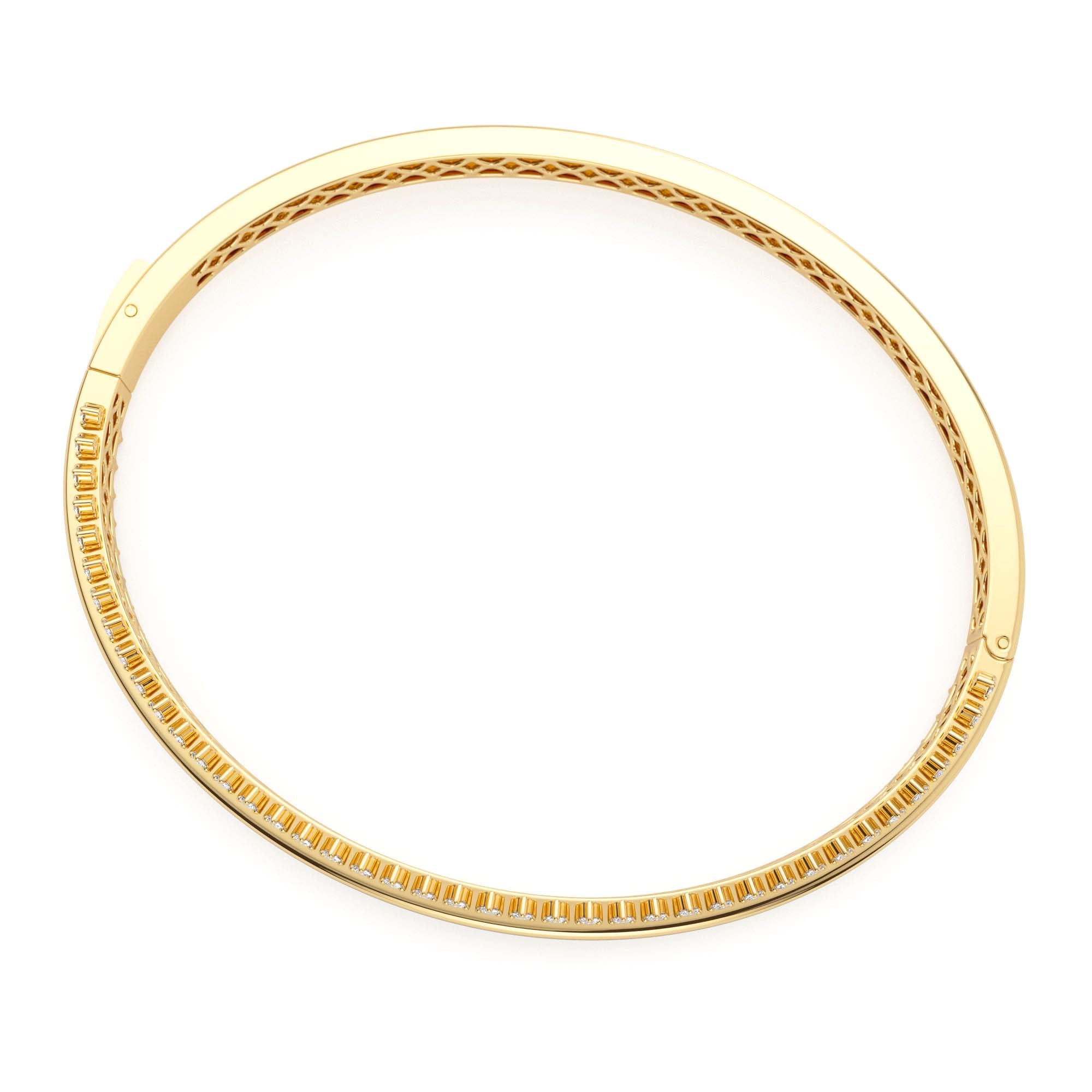14k 0.85 Ctw Statement Diamond Bangle Bracelet - view 4
