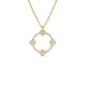 14k All Diamond Clover Circle Necklace by Orlina Fine