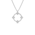 14k All Diamond Clover Circle Necklace - view 2