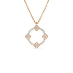 14k All Diamond Clover Circle Necklace - view 3