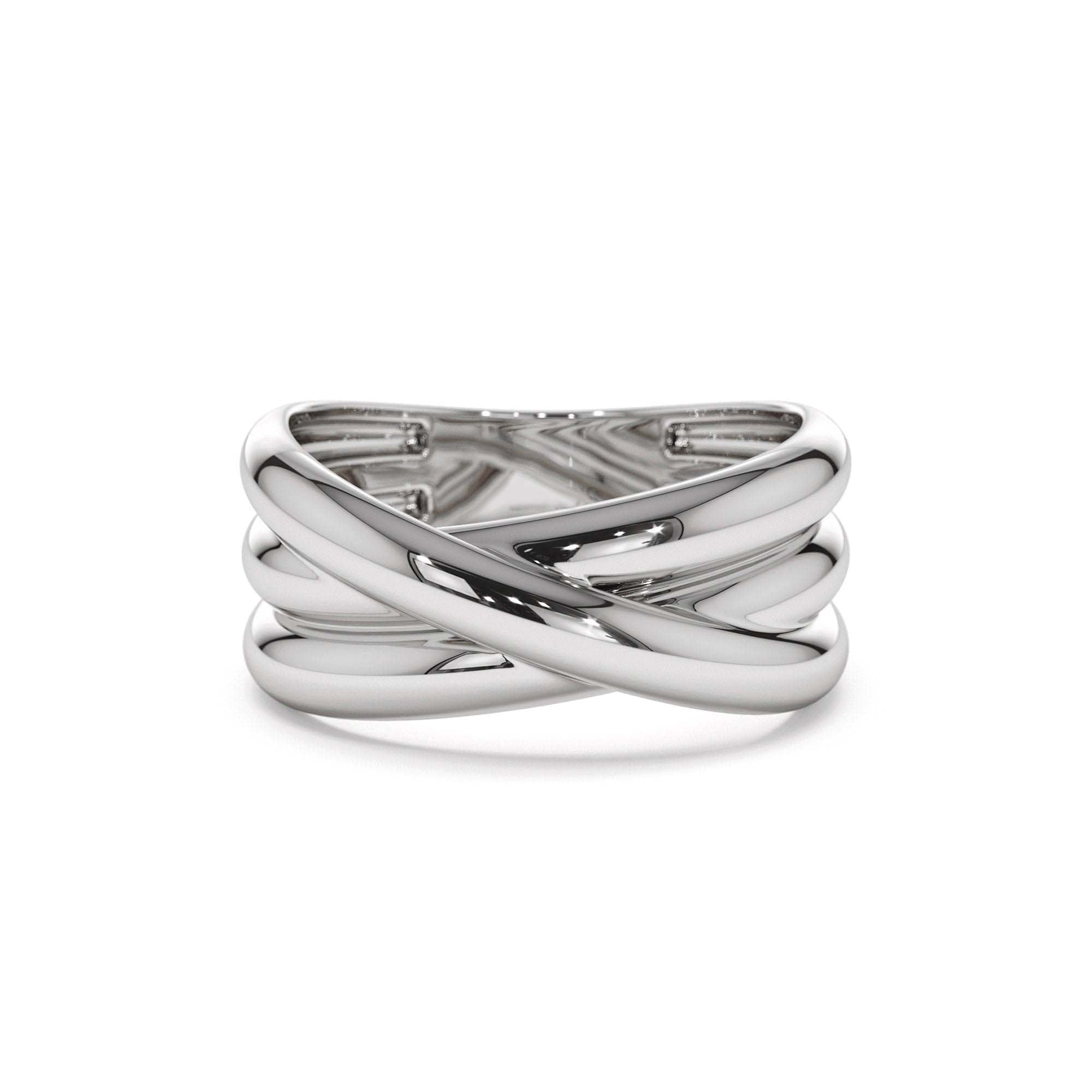 14k Solid Gold Multi-strand Crossover Ring - view 3