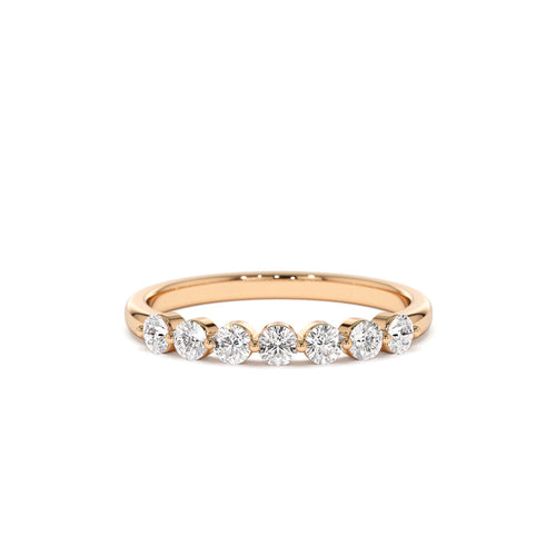 14k 0.40ctw 7 Stone Shared Prong Diamond Wedding Band - view 2