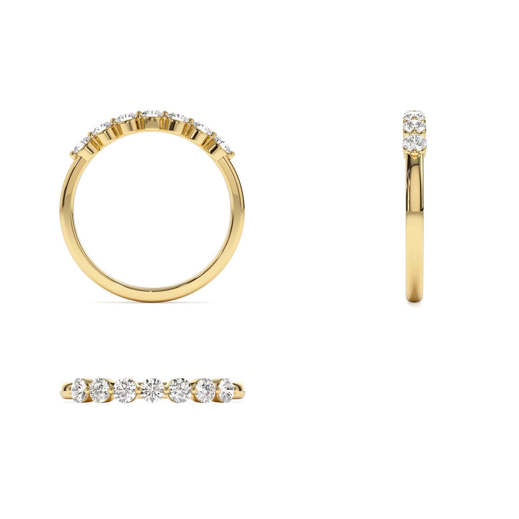 14k 0.40ctw 7 Stone Shared Prong Diamond Wedding Band - view 5