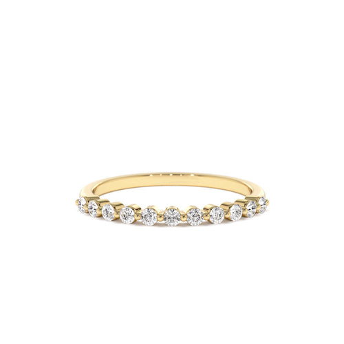 14k 0.30ctw 11 Stone Shared Prong Diamond Wedding Band by Orlina Fine