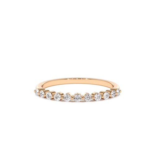 14k 0.30ctw 11 Stone Shared Prong Diamond Wedding Band - view 2