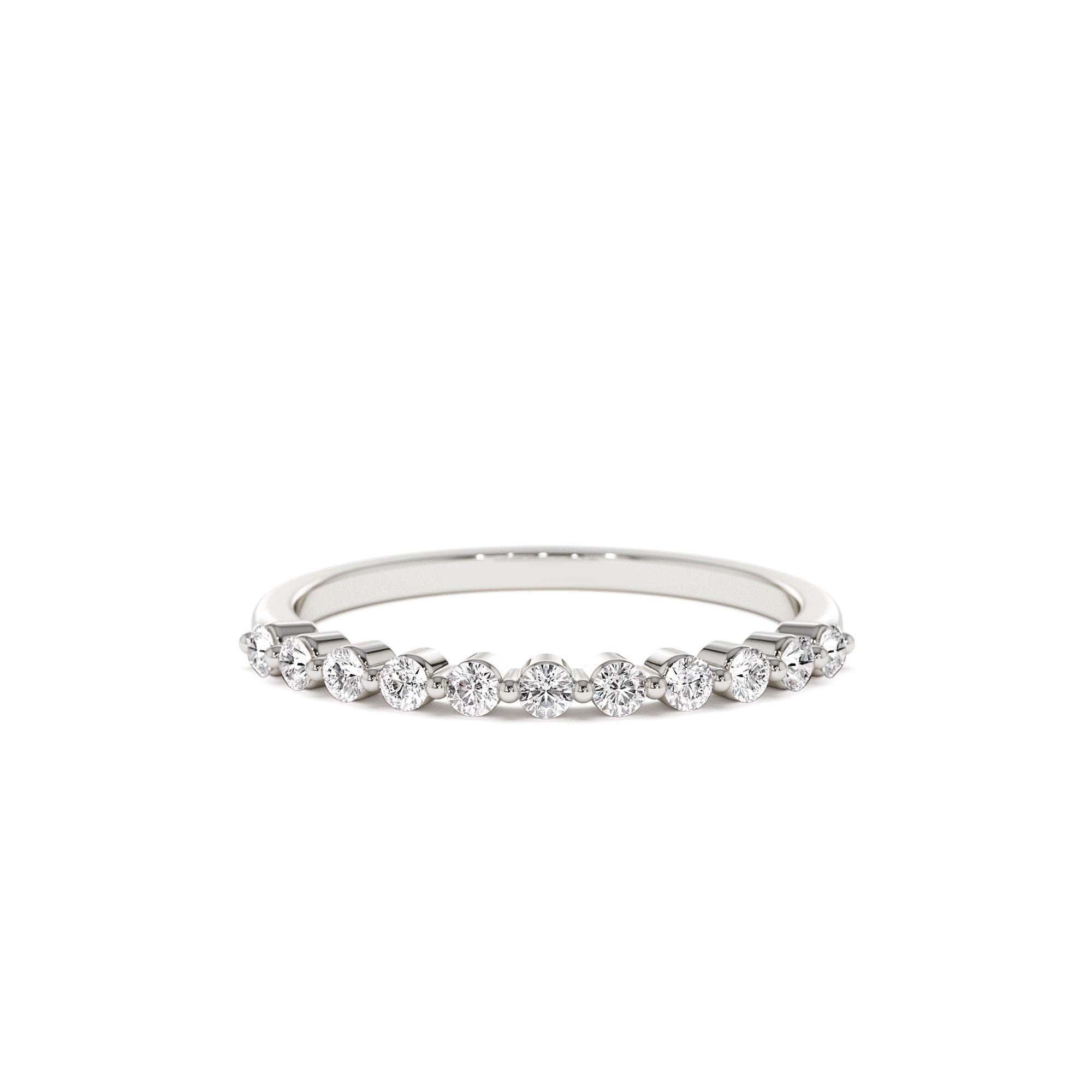 14k 0.30ctw 11 Stone Shared Prong Diamond Wedding Band - view 3