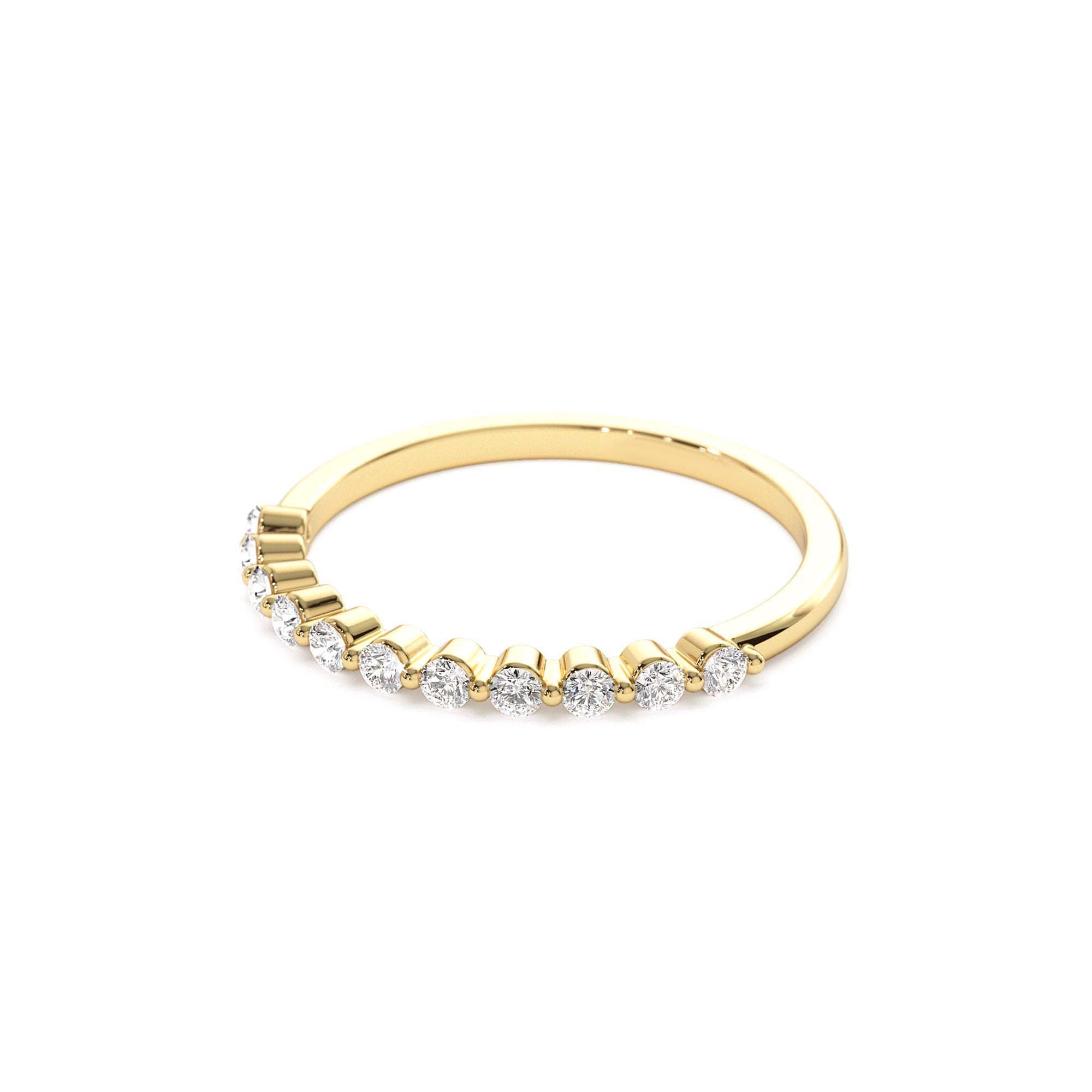 14k 0.30ctw 11 Stone Shared Prong Diamond Wedding Band - view 4